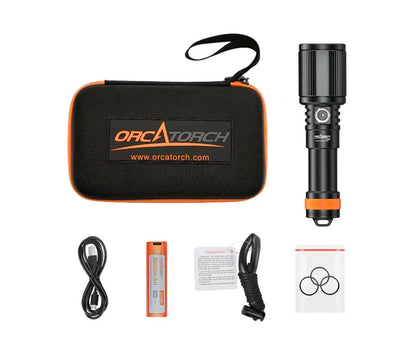 OrcaTorch D720 Long Beam Dive Light