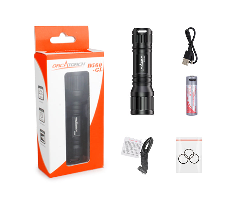 Orcatorch D560 Green Light Dive Lamp