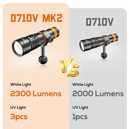 OrcaTorch D710V Diving Flashlight