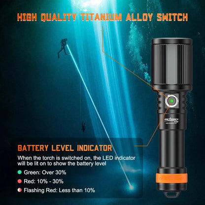 OrcaTorch D720 Long Beam Dive Light