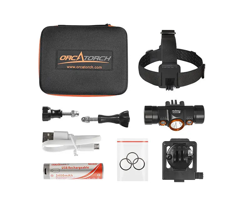 OrcaTorch Mazu TD01 Dual-Color Dive Headlamp | Max 1200 Lumens