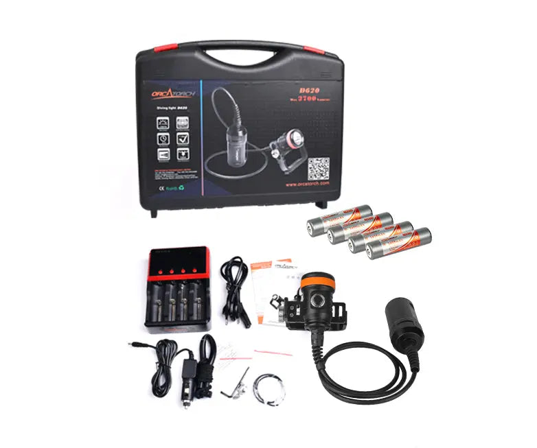 OrcaTorch D620 V2.0 2700 Lumens Primary Canister Dive Light